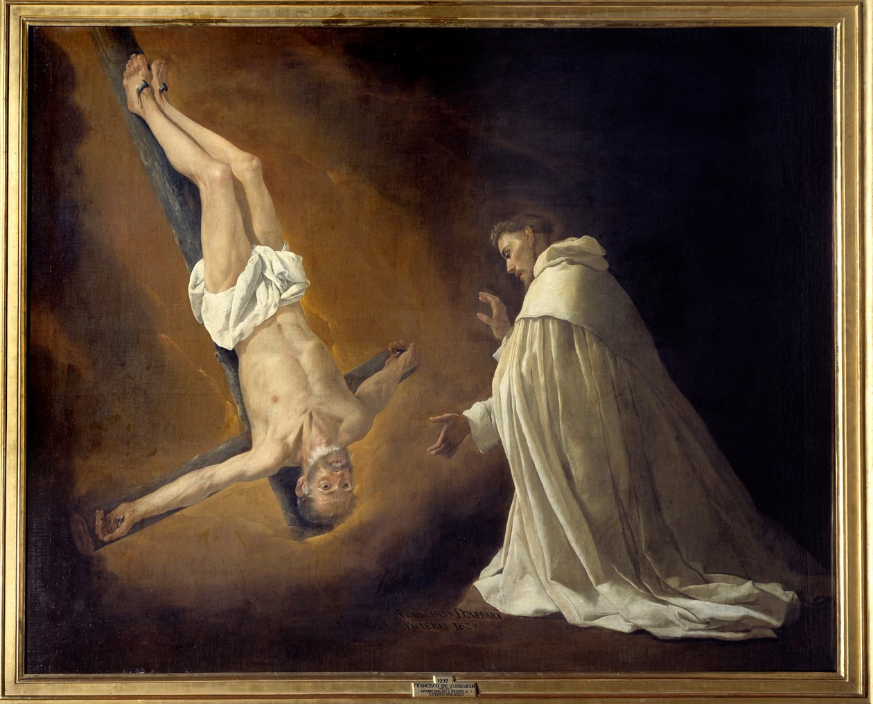 Aparición de San Pedro crucificado a San Pedro Nolasco (1189-1256) de Francisco de Zurbaran