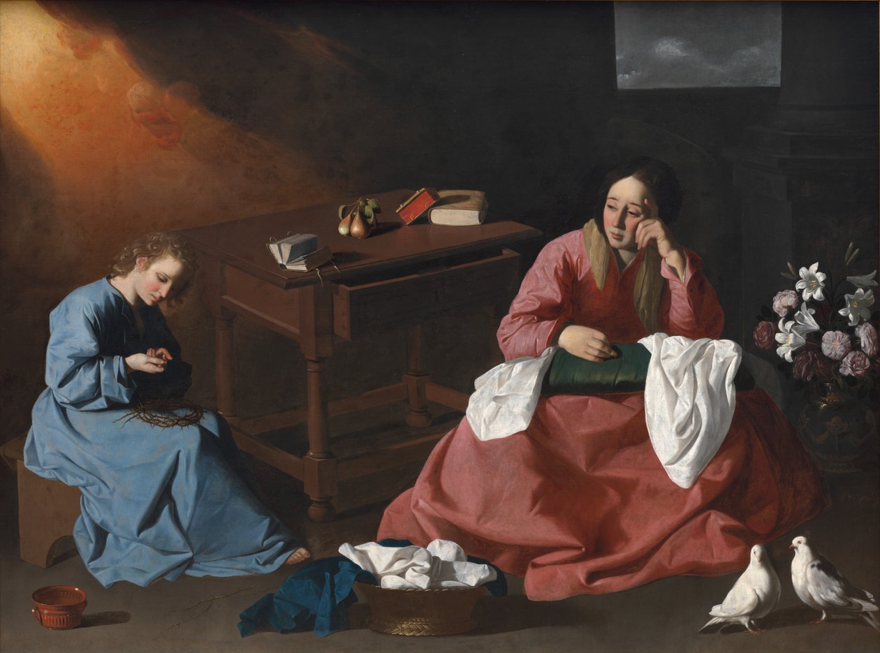 Cristo y la Virgen en la casa de Nazaret de Francisco de Zurbaran