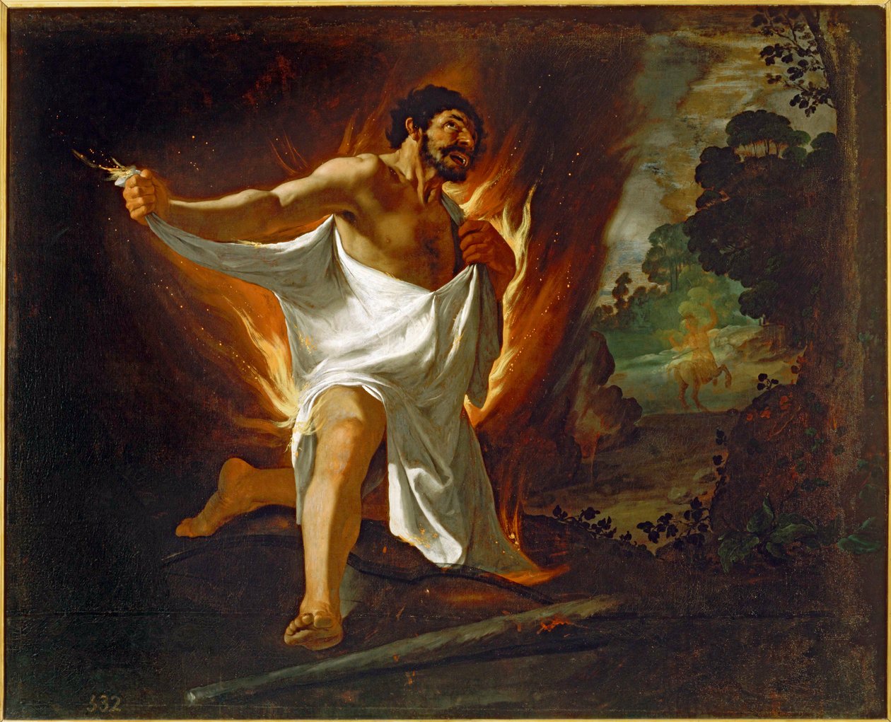 Hércules abrasado por la camisa del centauro Nessus ... (óleo sobre lienzo) de Francisco de Zurbaran
