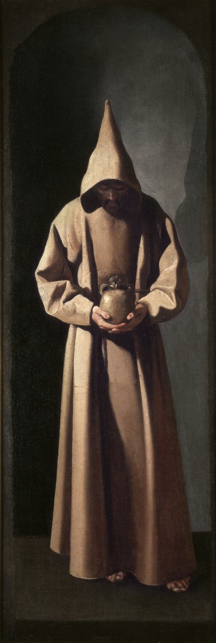 San Francisco contemplando una calavera, c.1635 (óleo sobre lienzo) de Francisco de Zurbaran