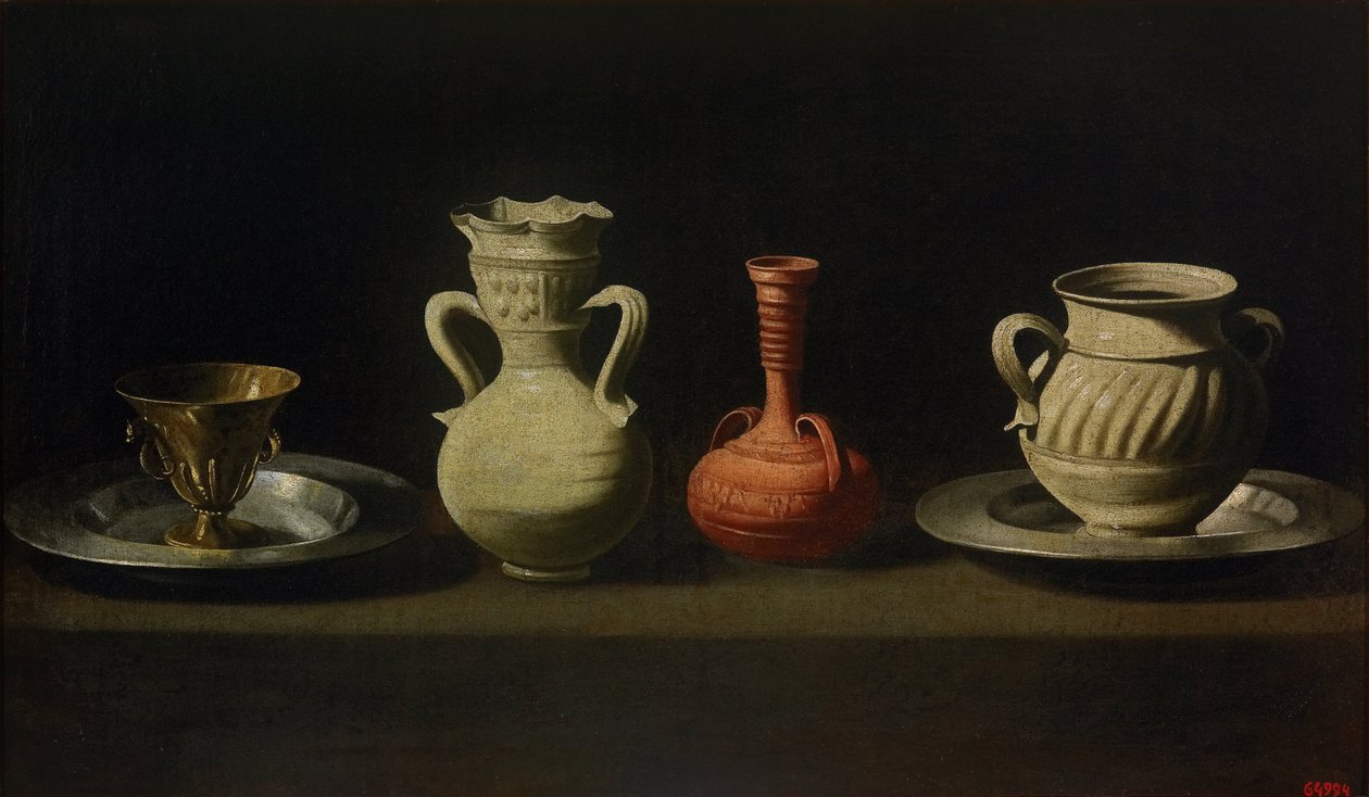 Naturaleza muerta con cuatro recipientes de Francisco de Zurbaran