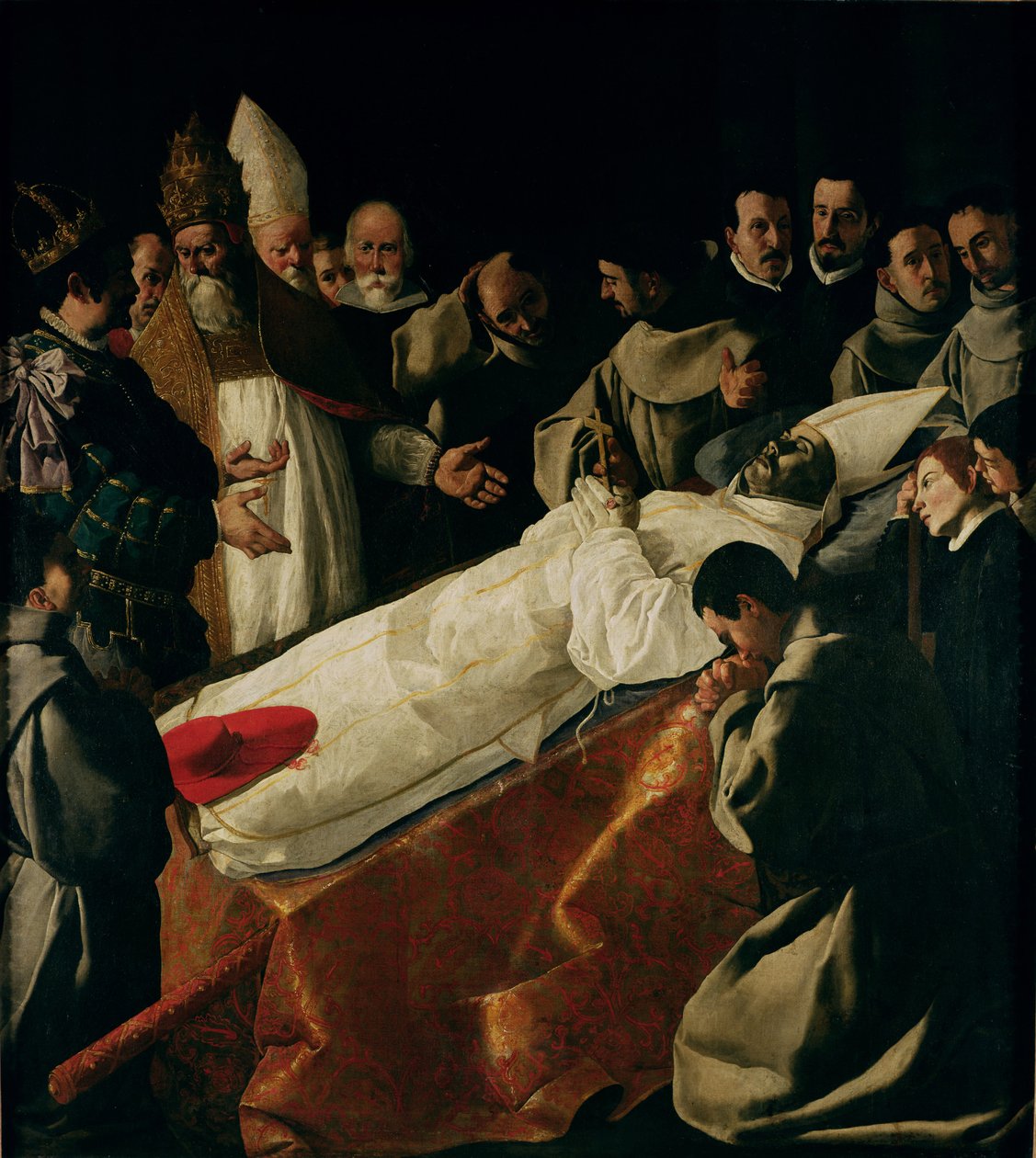 La Exhibición del Cuerpo de San Buenaventura (1221-74) después de 1627 de Francisco de Zurbaran