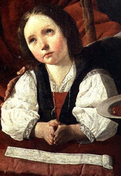 La Sagrada Familia, (detalle) del Niño Jesús de Francisco de Zurbaran
