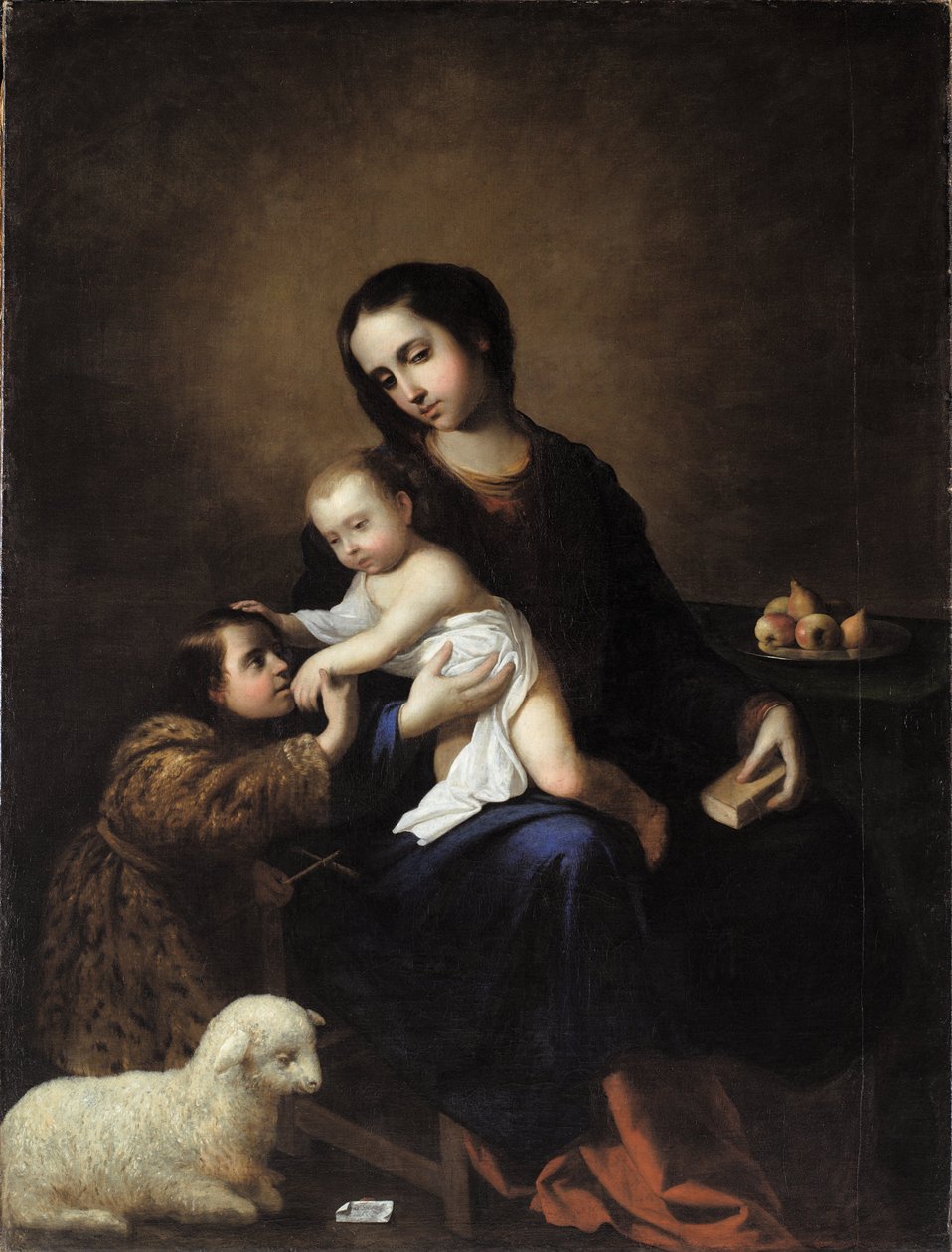 La Virgen con el Niño Jesús y San Juan Bautista niño de Francisco de Zurbaran