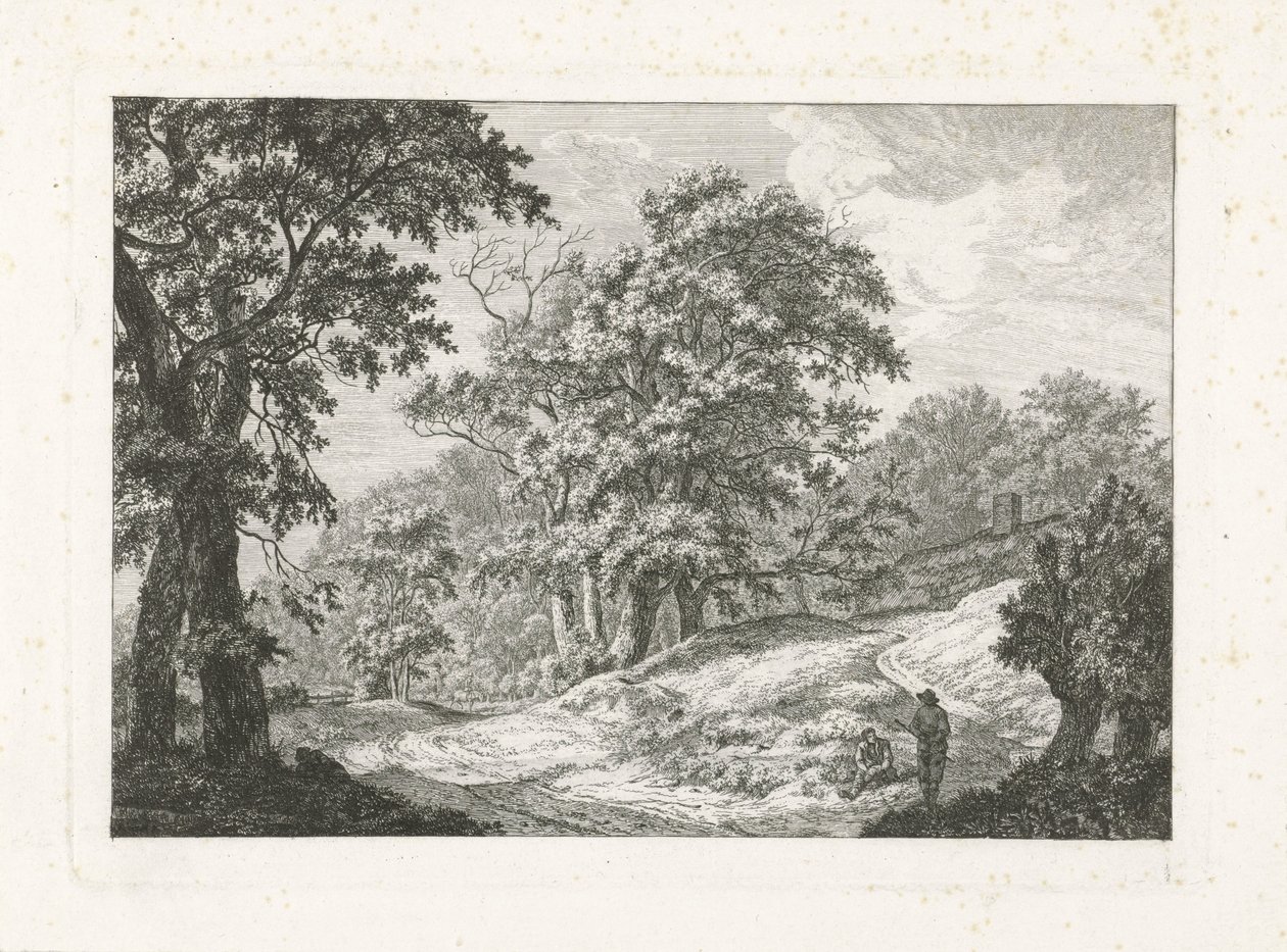 Paisaje con dos figuras junto a la carretera de Franciscus Andreas Milatz