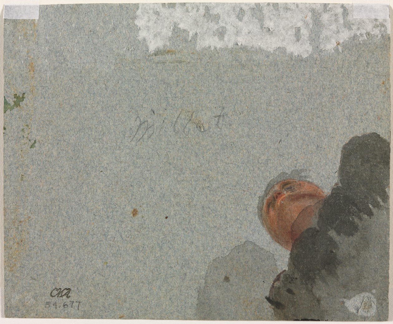 Estudio de una cabeza vista desde abajo, tercer cuarto del siglo XVII de Francisque Millet