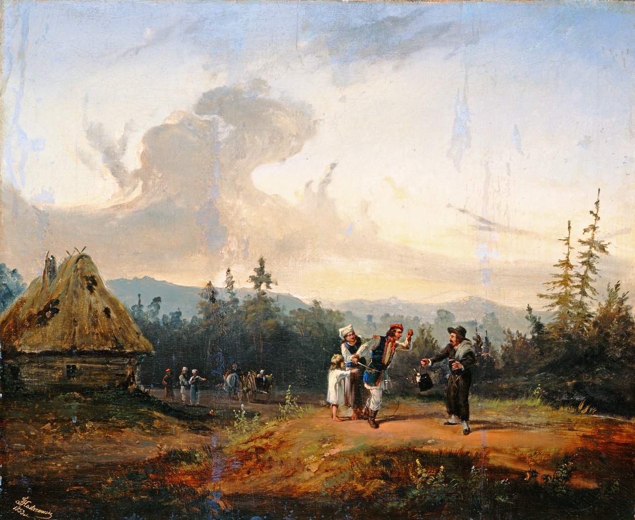 Argumentos con el comerciante judío, 1853 de Franciszek Kostrzewski
