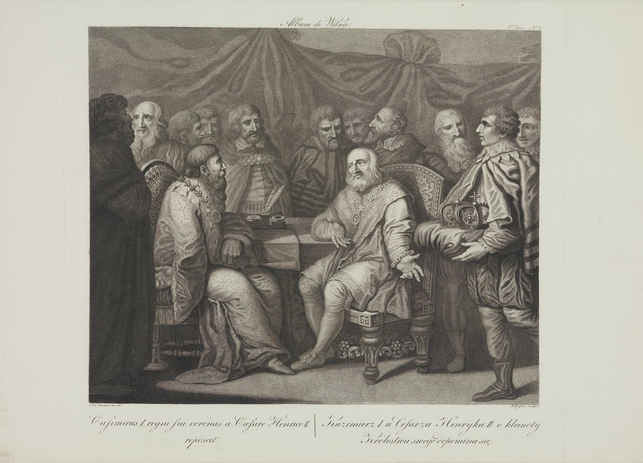 Casimiro I el Restaurador reuniéndose con el emperador Enrique III por Smuglewicz, Franciszek (1745-1807). Litografía, finales del siglo XVIII. Colección particular de Franciszek Smuglewicz