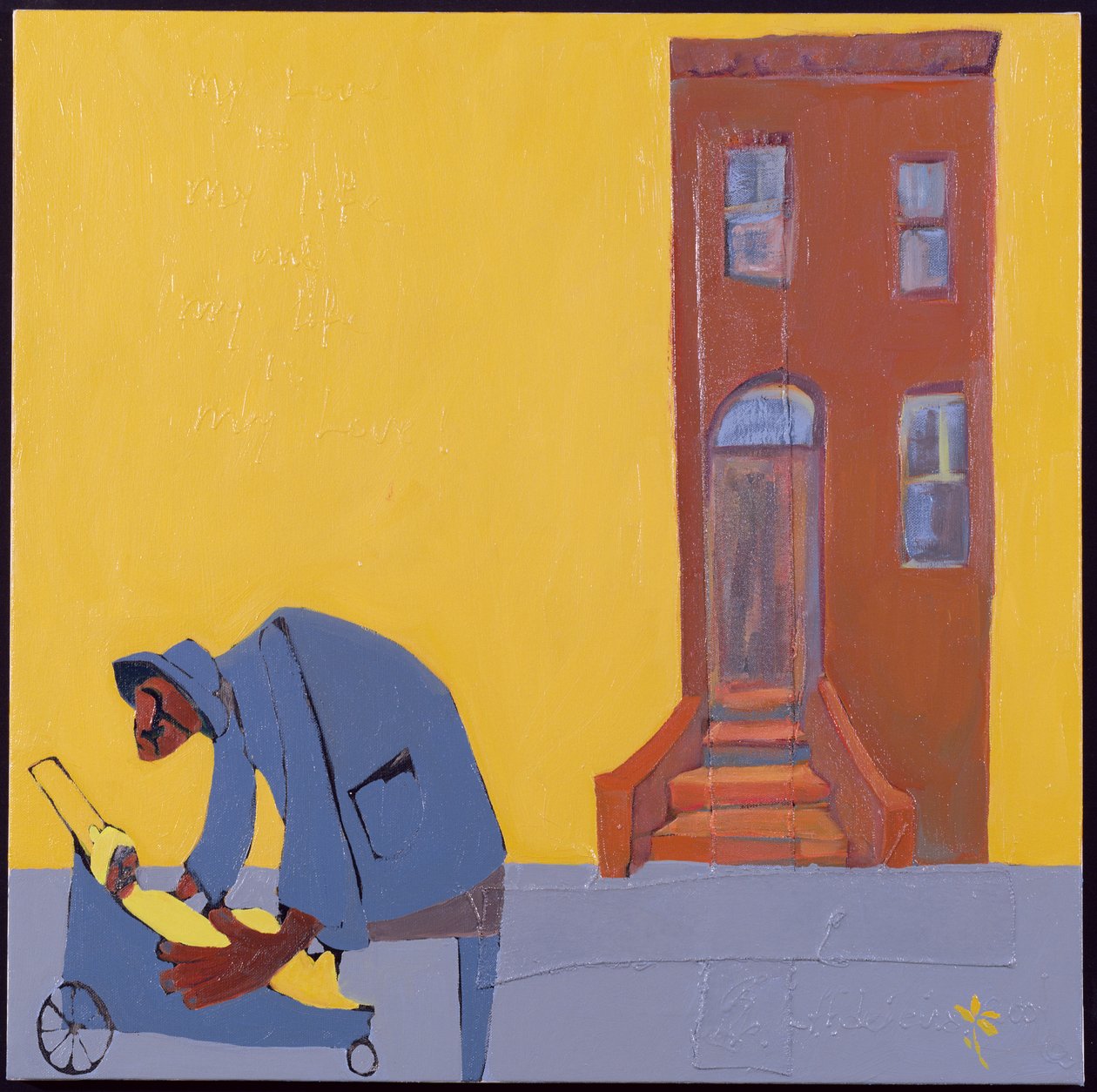 Madre e hijo, 2001 (técnica mixta sobre lienzo) de Francks Deceus