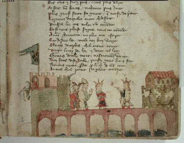 Reunión en un puente, de La Guerra de Atila por Nicola da Casola de Franco Italian School