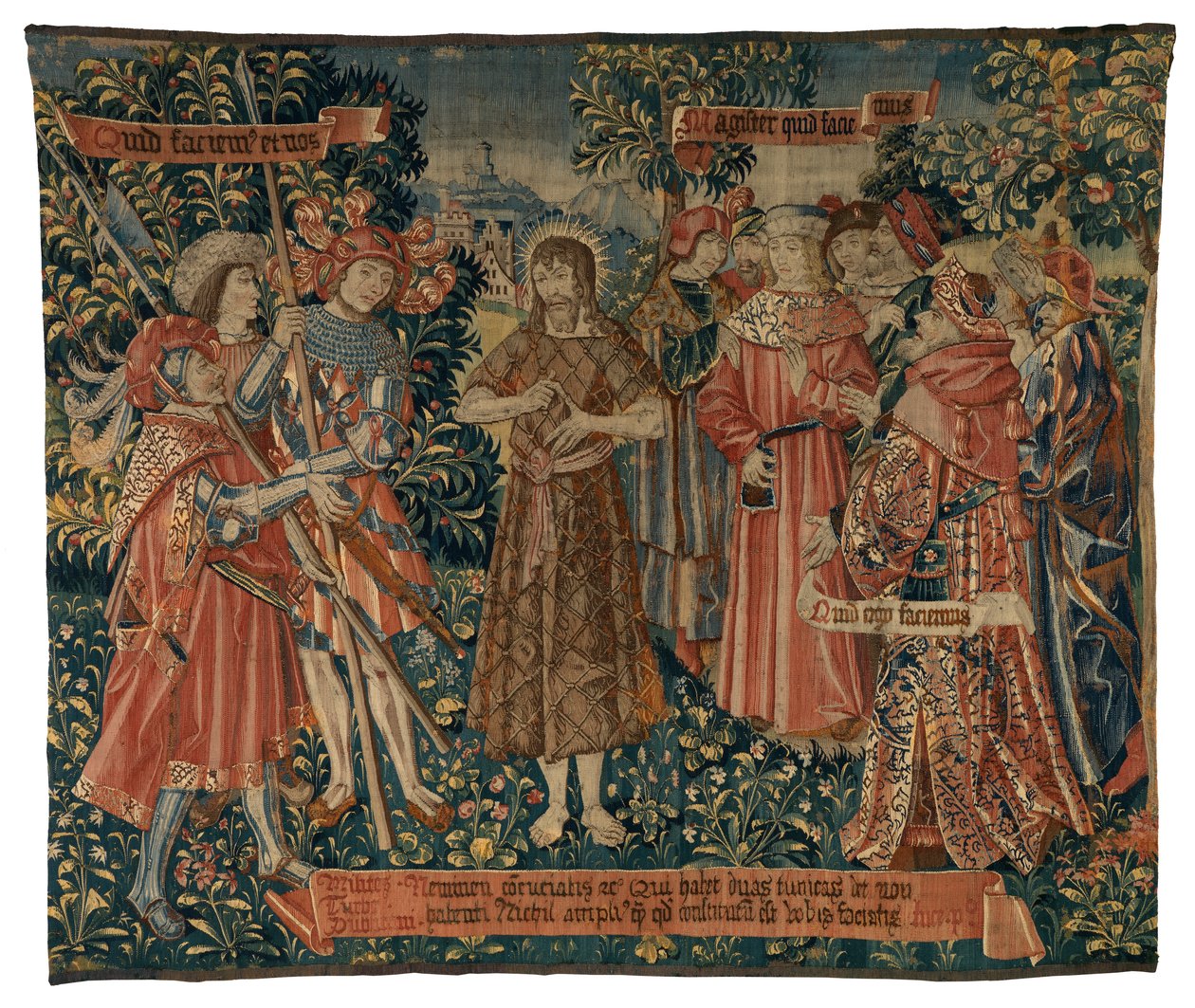 Tapiz, San Juan predicando (lana y seda) de Franco Flemish School