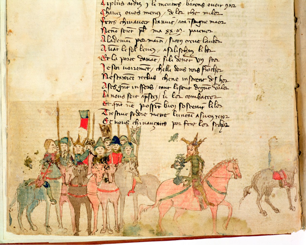 Atila el Huno y su ejército a caballo, de La Guerra de Atila por Nicola da Casola de Franco Italian School
