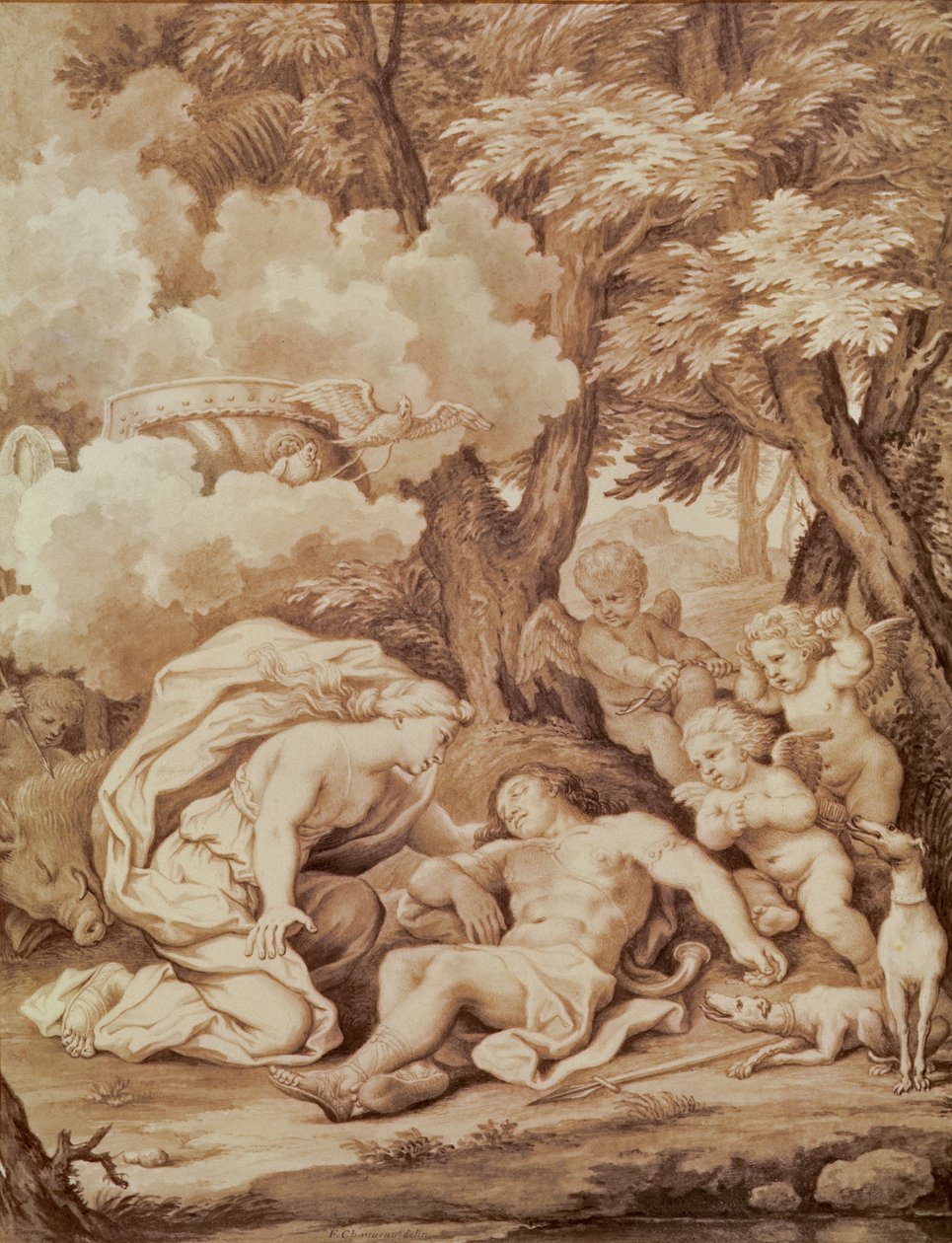 Venus descubriendo a Adonis, de 