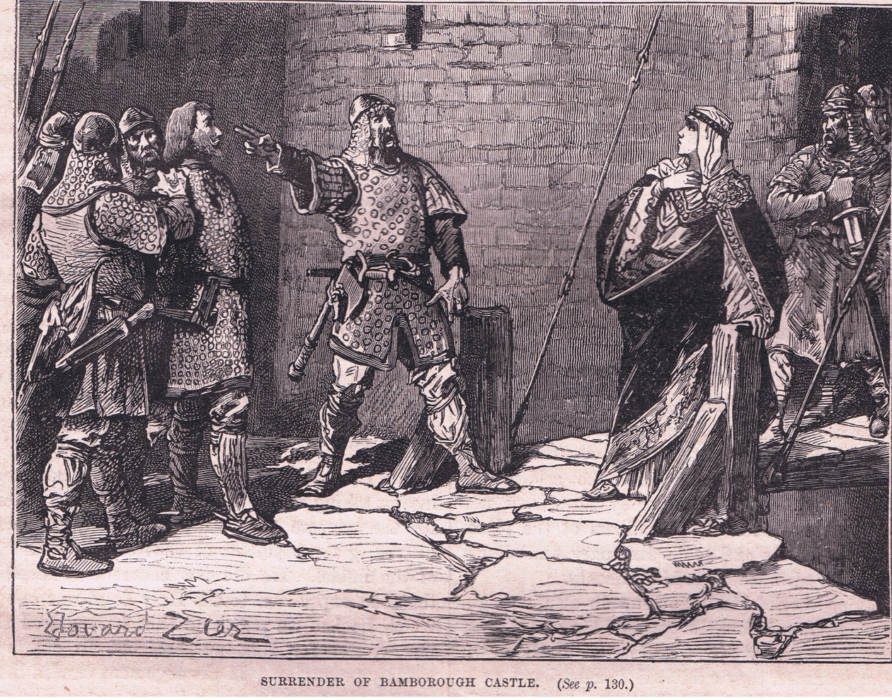 Rendición del Castillo de Bamborough AD 1095 de Francois Edouard Zier