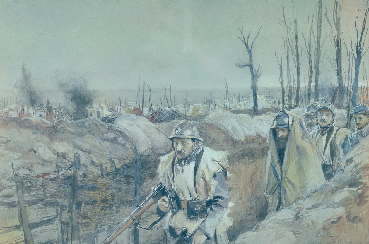 Una trinchera en Artois, 1915-16 de Francois Flameng