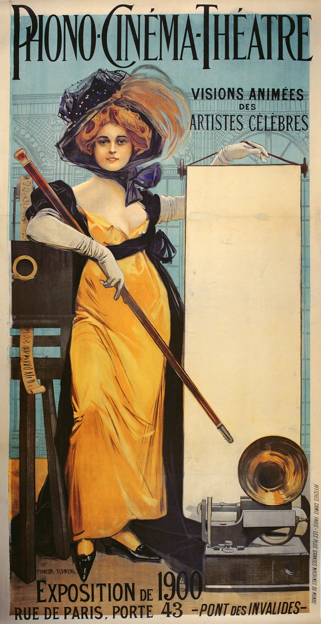 Póster publicitario del Phono-Cinema-Theatre para la Exposición Universal, 1900 de Francois Flameng