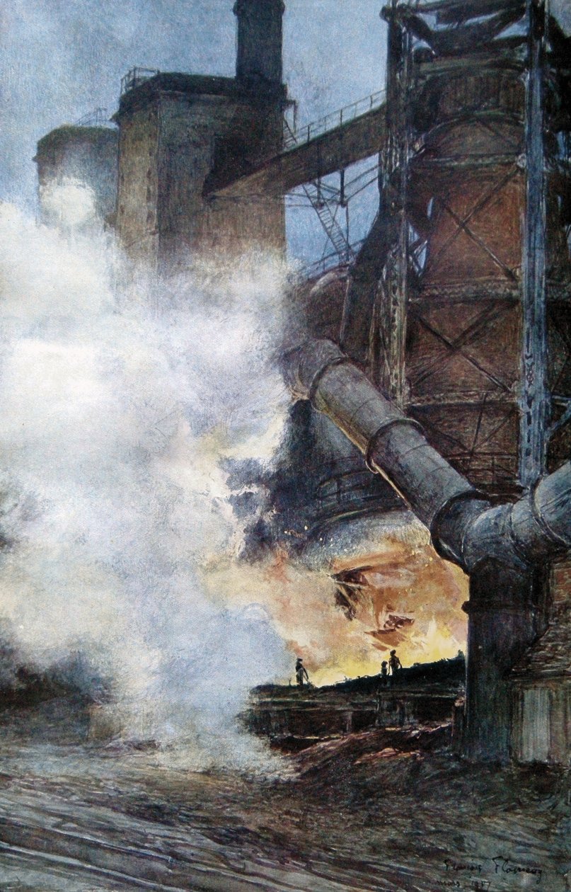 Acerías en Chasse, Isere, 1917 de Francois Flameng