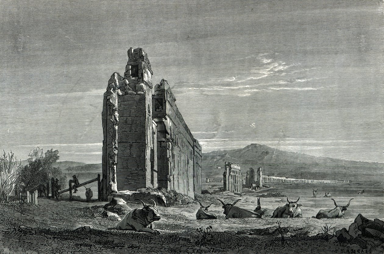 Ruinas del acueducto de Apio Claudio, Roma de Francois Louis Francais