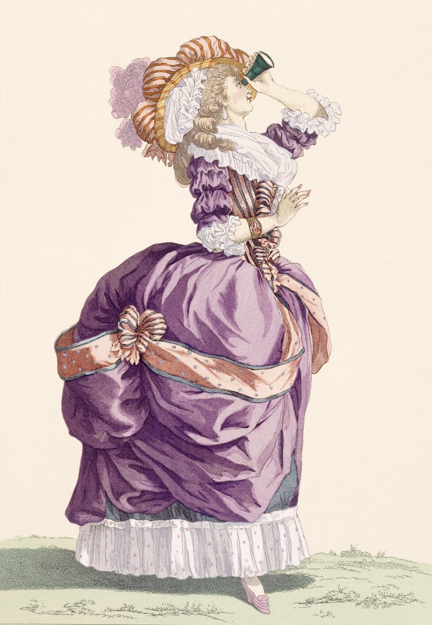 Joven dama, grabado por Le Beau, placa no.176 de 