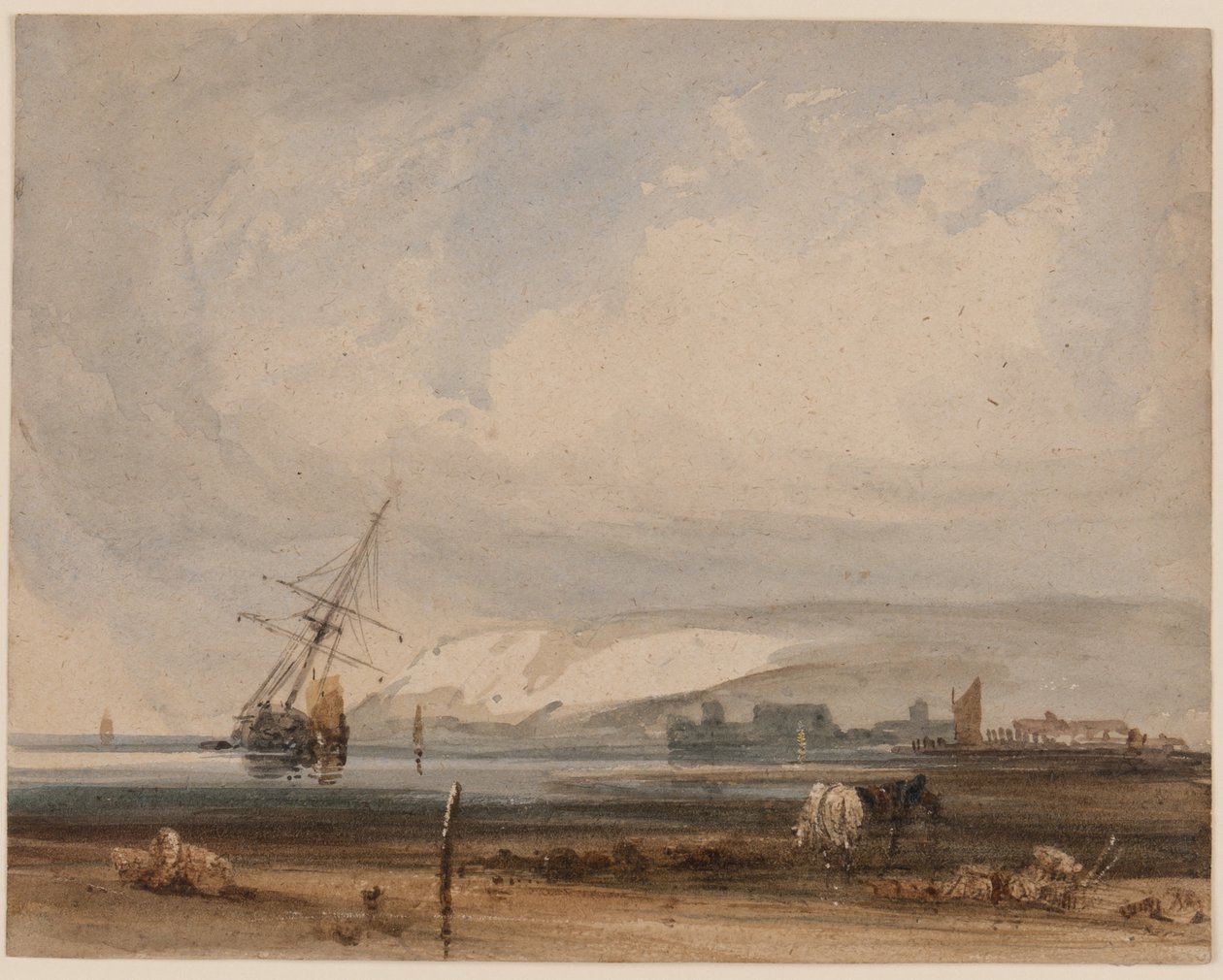 Vista a lo largo de la costa de Francois Louis Thomas circle of Francia