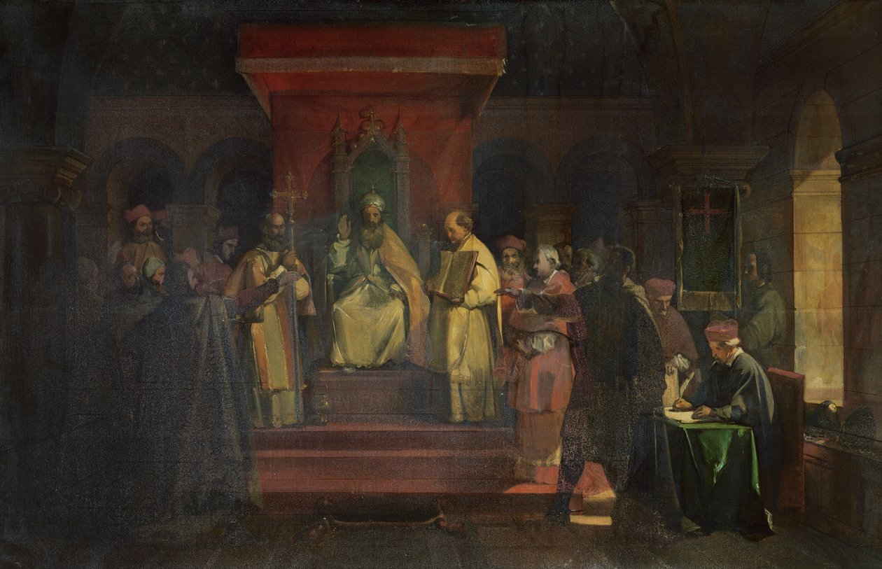 Institución de la Orden de los Templarios en 1128, 1840 de Francois Marius Granet