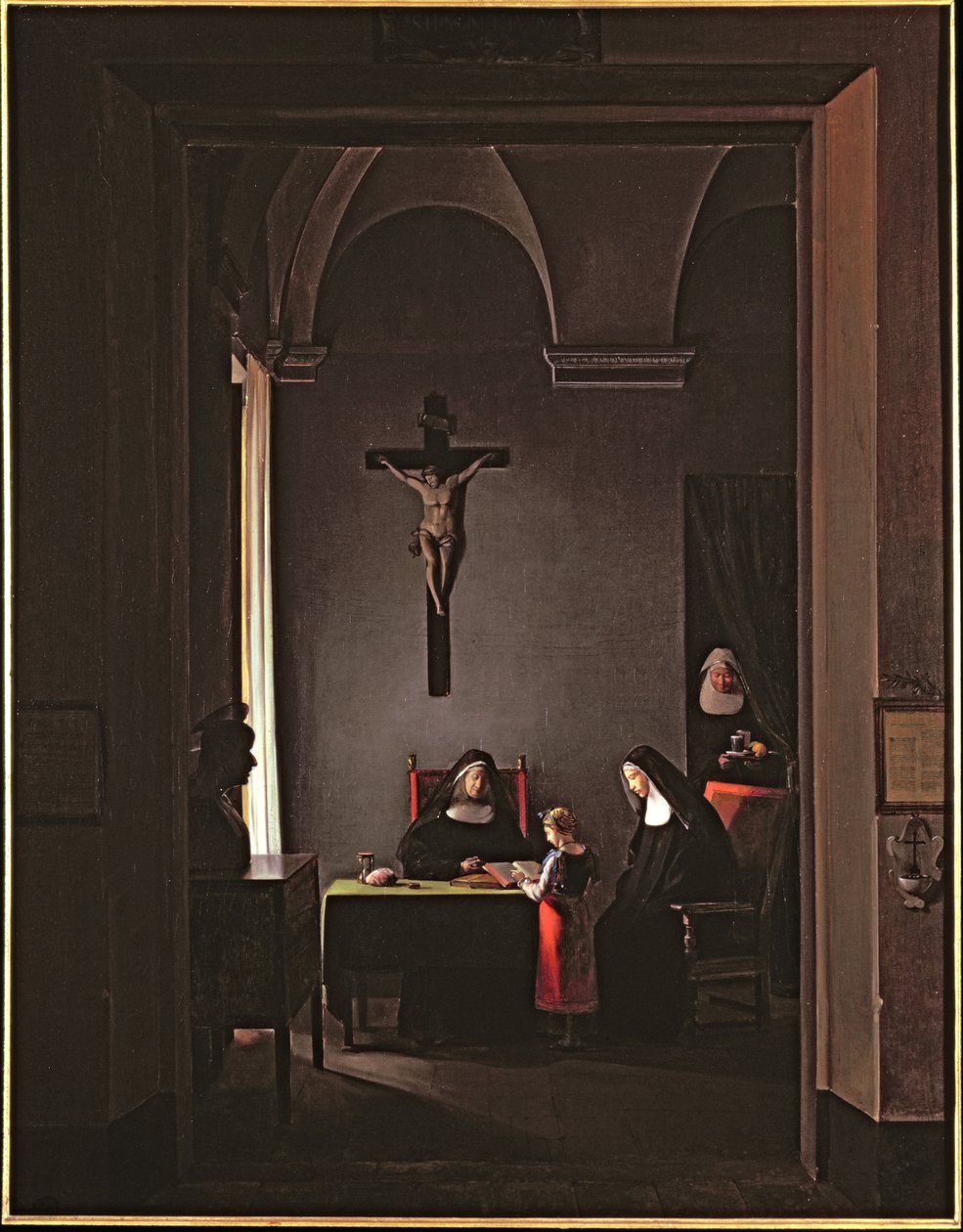 Lección de lectura en un convento, 1810 de Francois Marius Granet