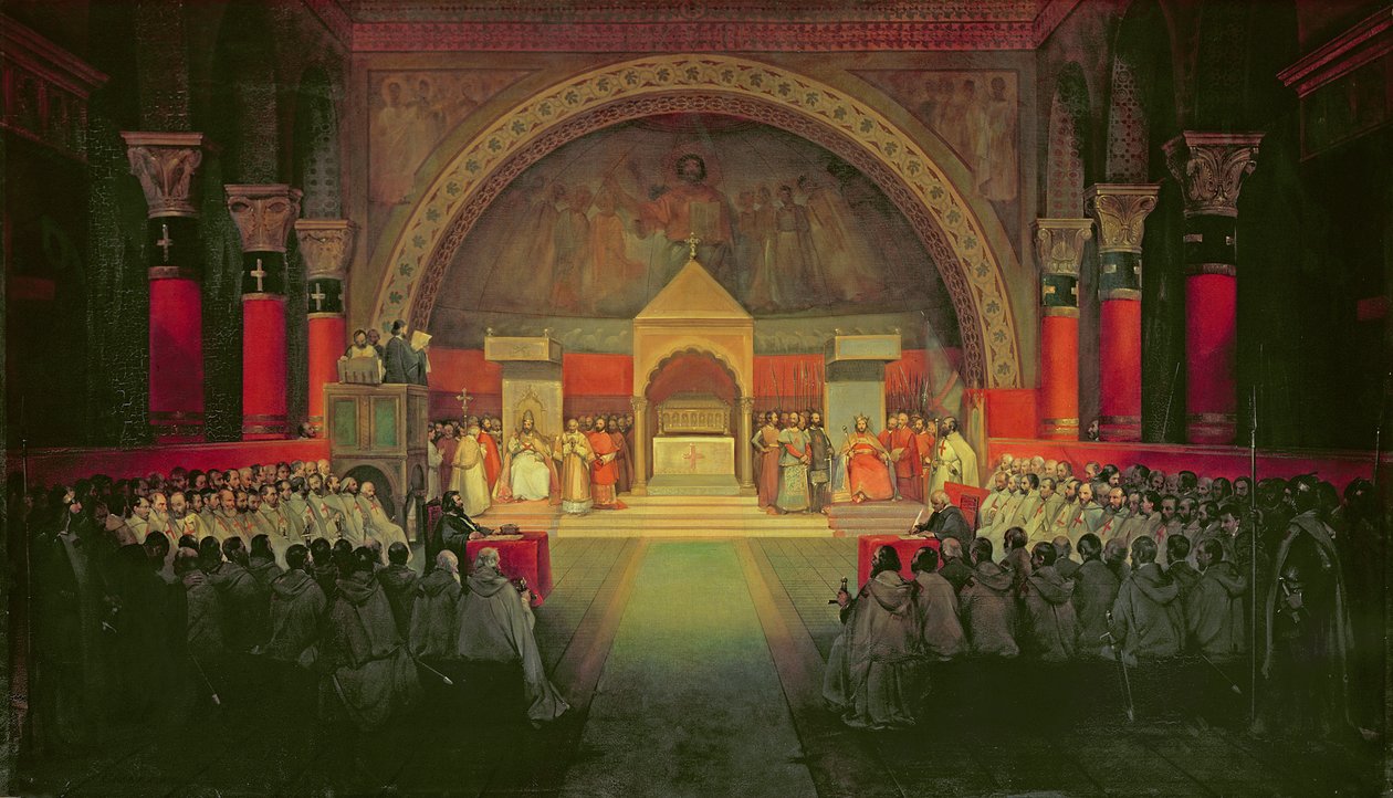 El Capítulo de la Orden de los Templarios celebrado en París, 22 de abril de 1147, 1844 de Francois Marius Granet