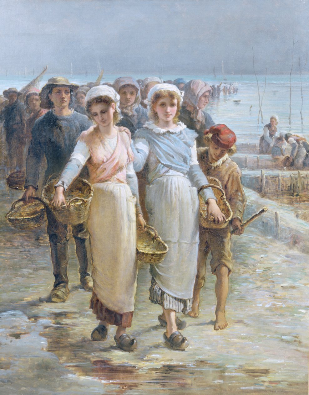 Chicas de las ostras en Cancale de Francois Nicolas Augustin Feyen-Perrin
