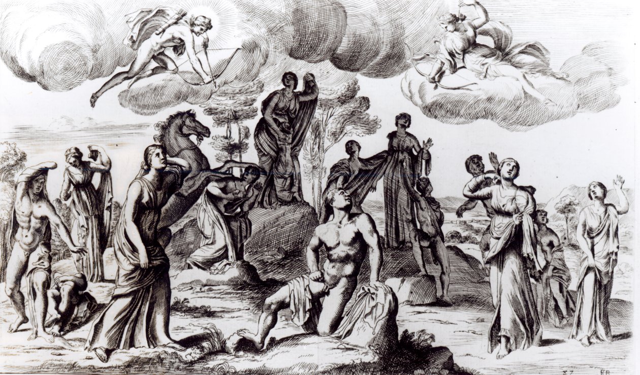 Níobe y sus hijos, c.1653 de Francois Perrier