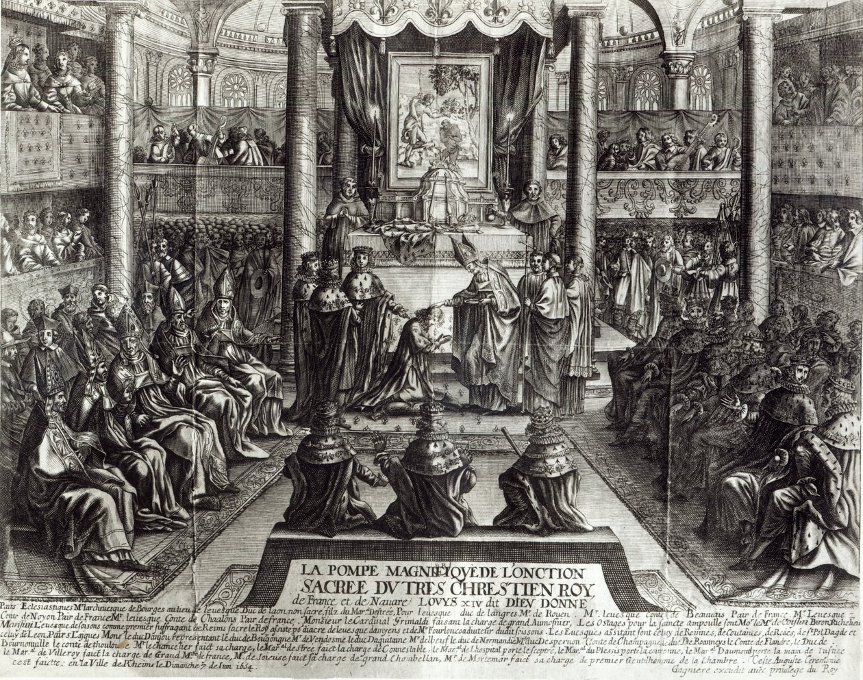 Unción de Luis XIV en Reims el 7 de junio de 1654 de Francois Roger de Gaignieres
