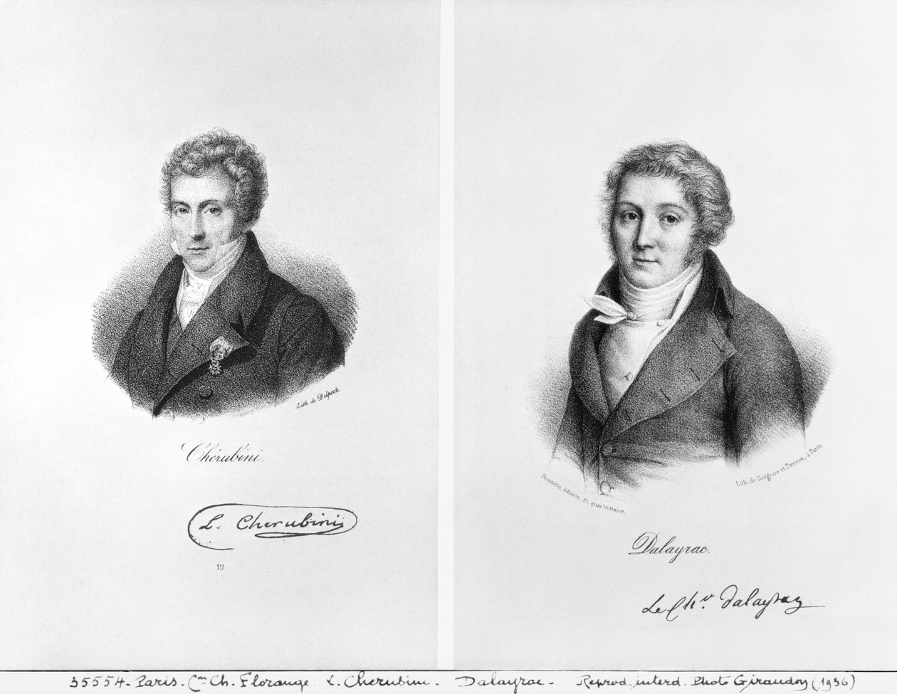 Luigi Cherubini (1760-1842) y Nicolas Marie Dalayrac (1753-1809) de Francois Seraphin Delpech
