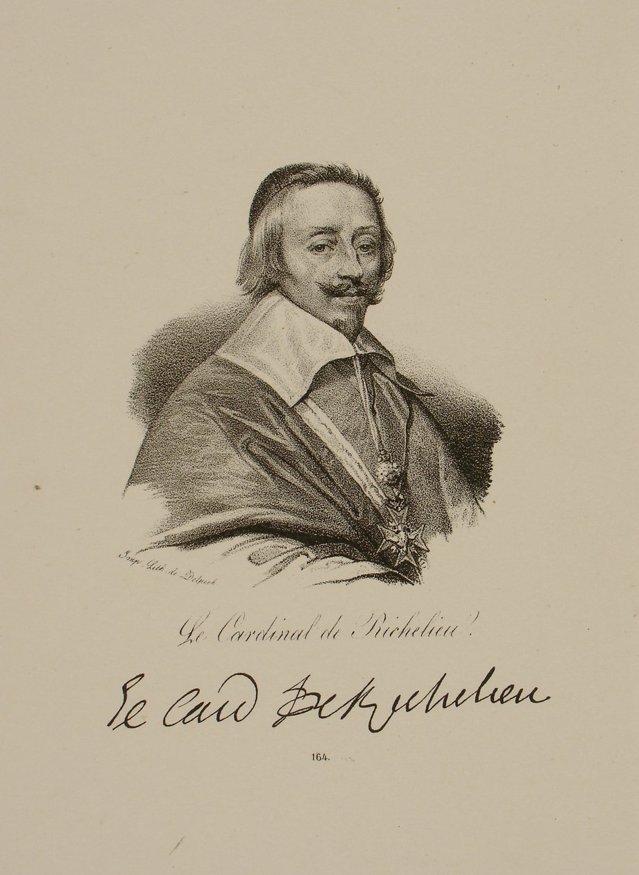 Retrato de Armand Jean du Plessis, Cardenal y Duque de Richelieu (1585-1642) de Francois Seraphin Delpech
