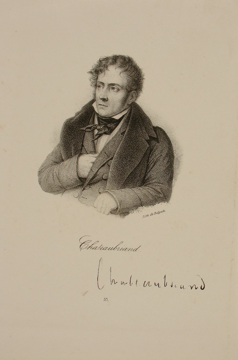 Retrato de François René (1768-1848) Vizconde de Chateaubriand de Francois Seraphin Delpech