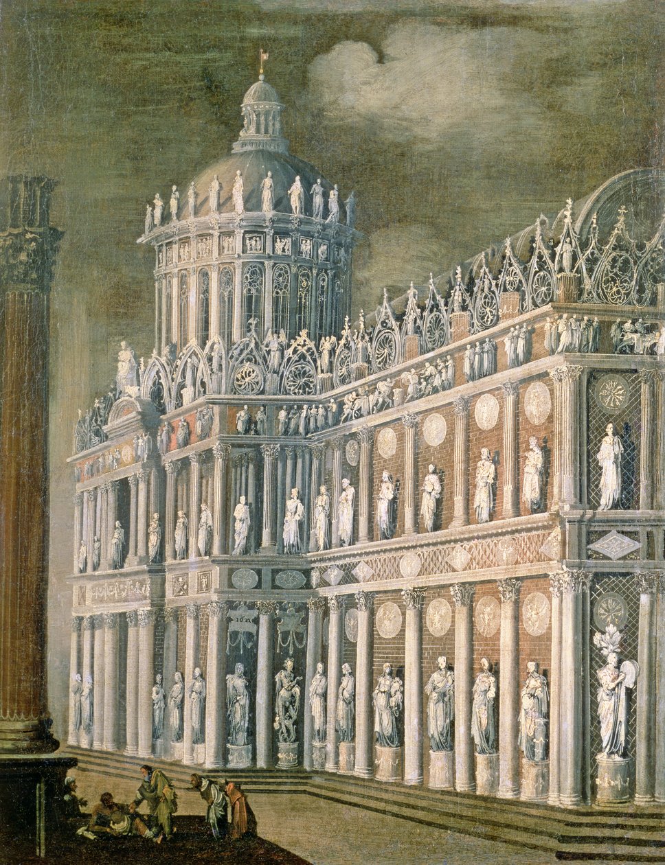 Fantasía arquitectónica que representa la curación del paralítico, 1622 de Francois de Nome