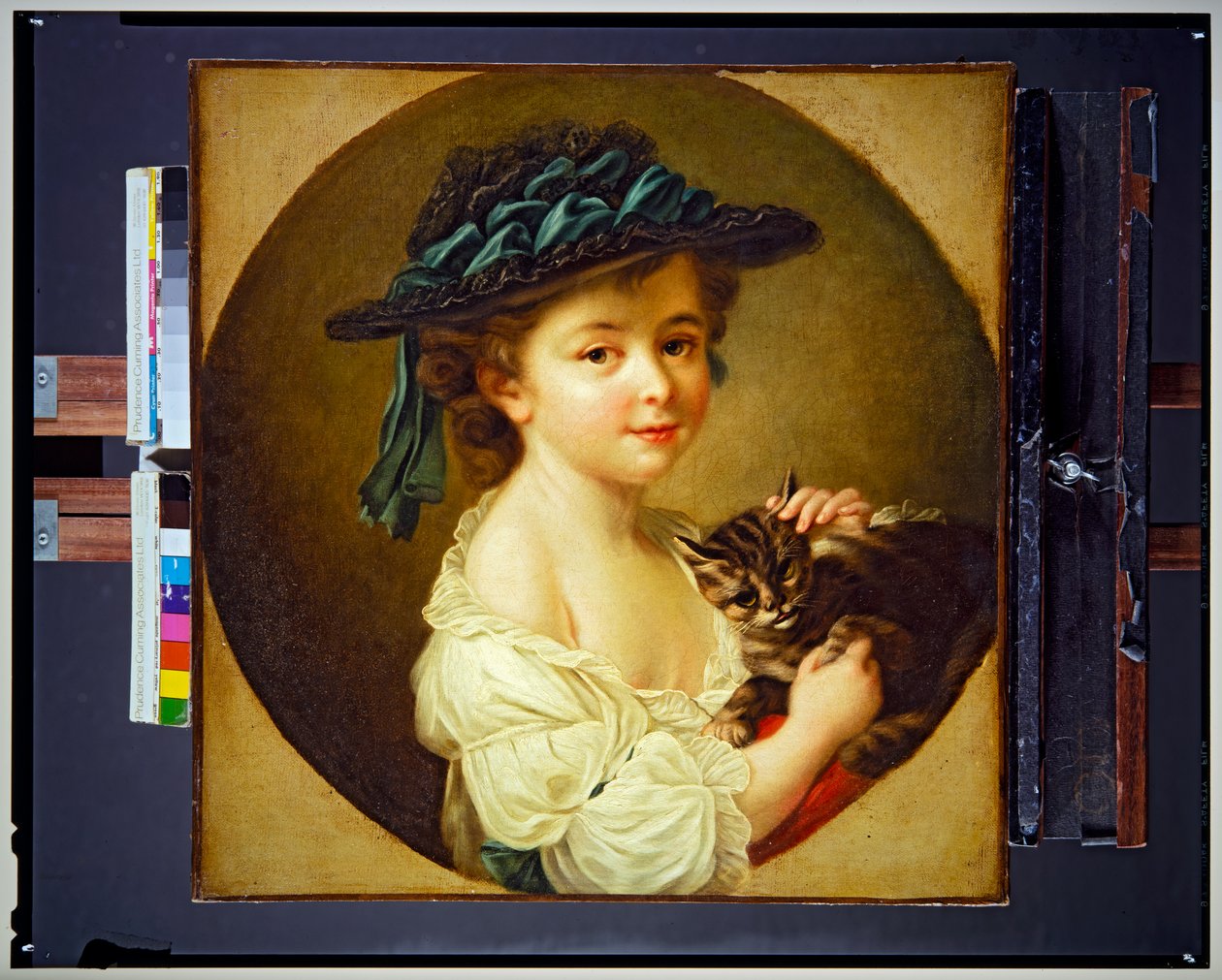 Chica con gato de Francois Hubert Drouais