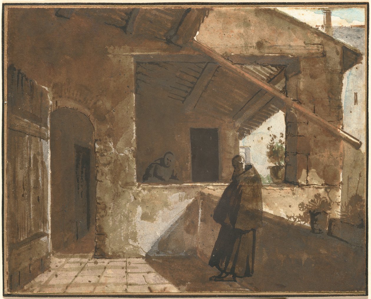 Un claustro romano de Francois-Marius Granet