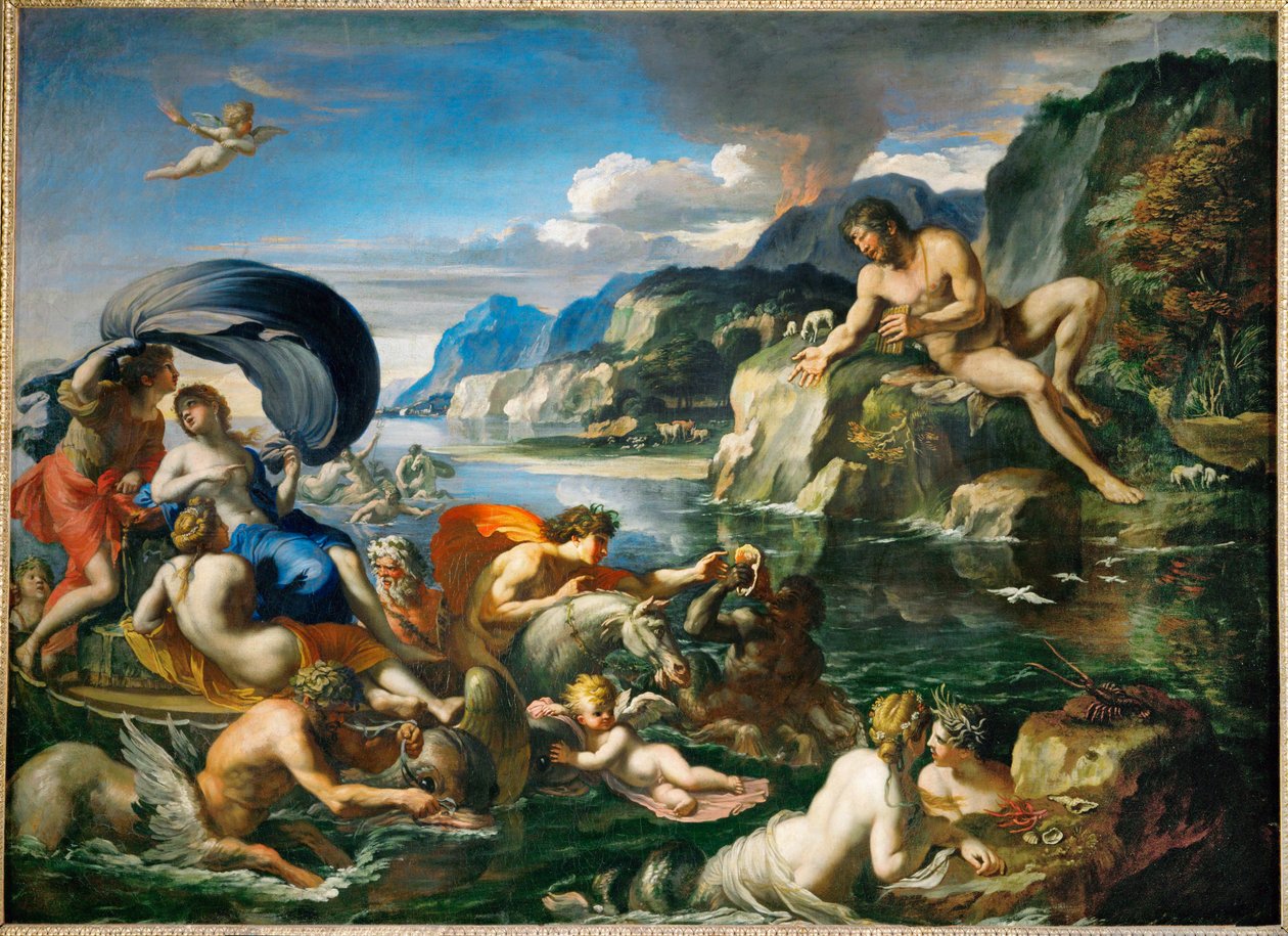 Acis et Galatee se derobant au regard de Polypheme Acis y Galatea escondiéndose ante Polifemo ... de Francois (1590 1650) (after) Perrier