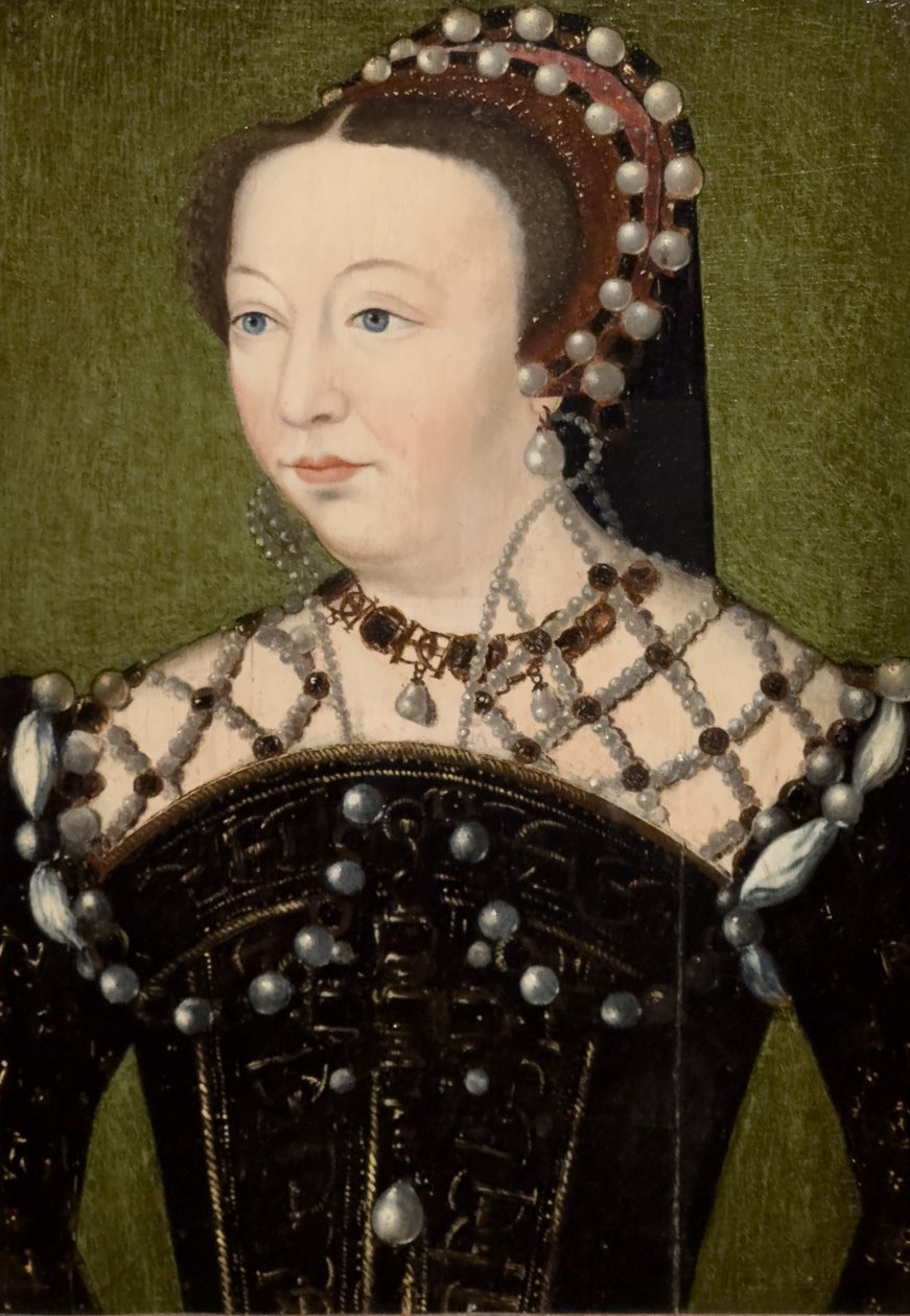 Retrato de Catalina de Médicis, hacia 1556 (Óleo sobre lienzo) de Francois (after) Clouet