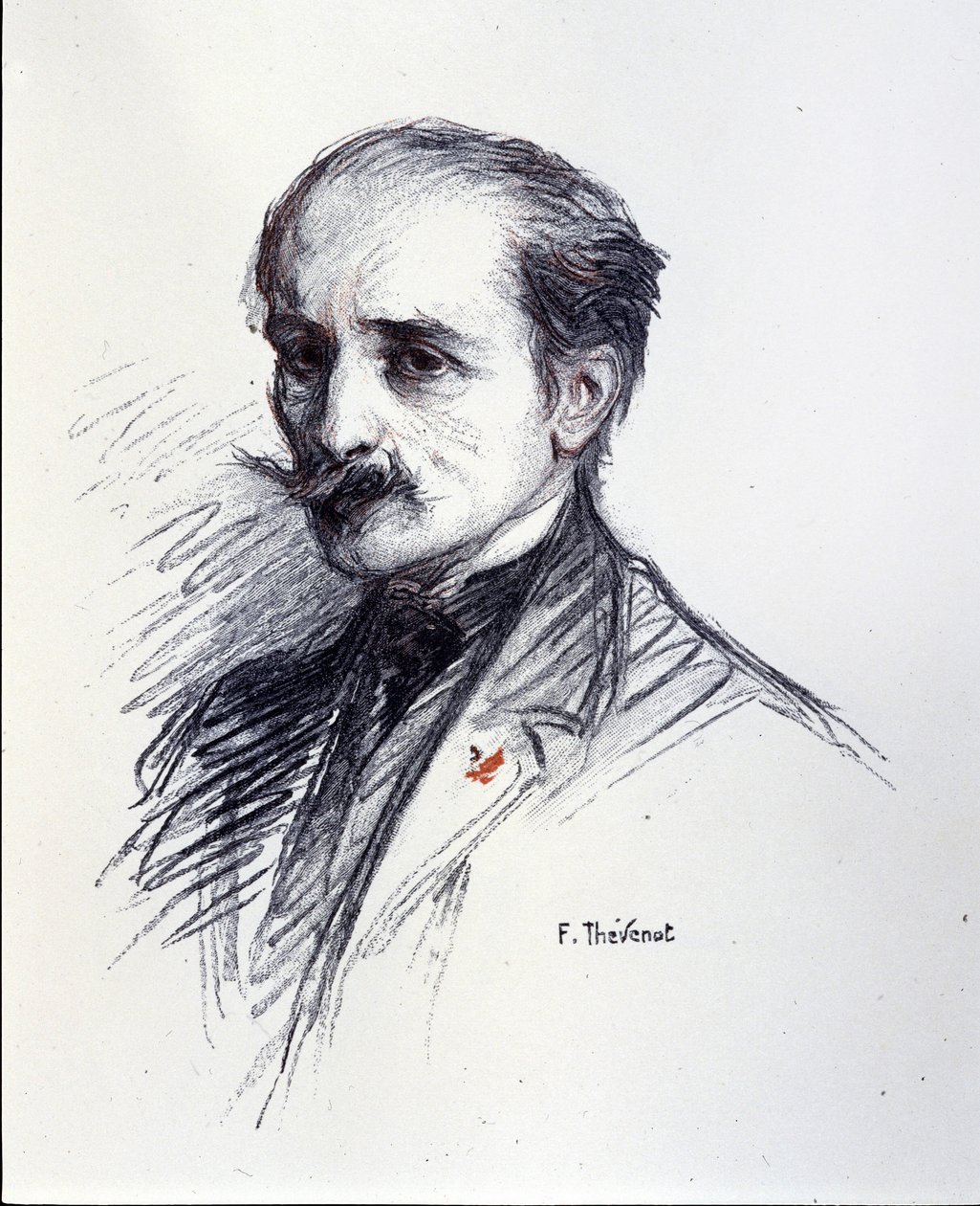 Retrato de Edmond Rostand. (1868-1918) Dibujo de Thévenot François (1856-1943). de Francois (after) Thevenot