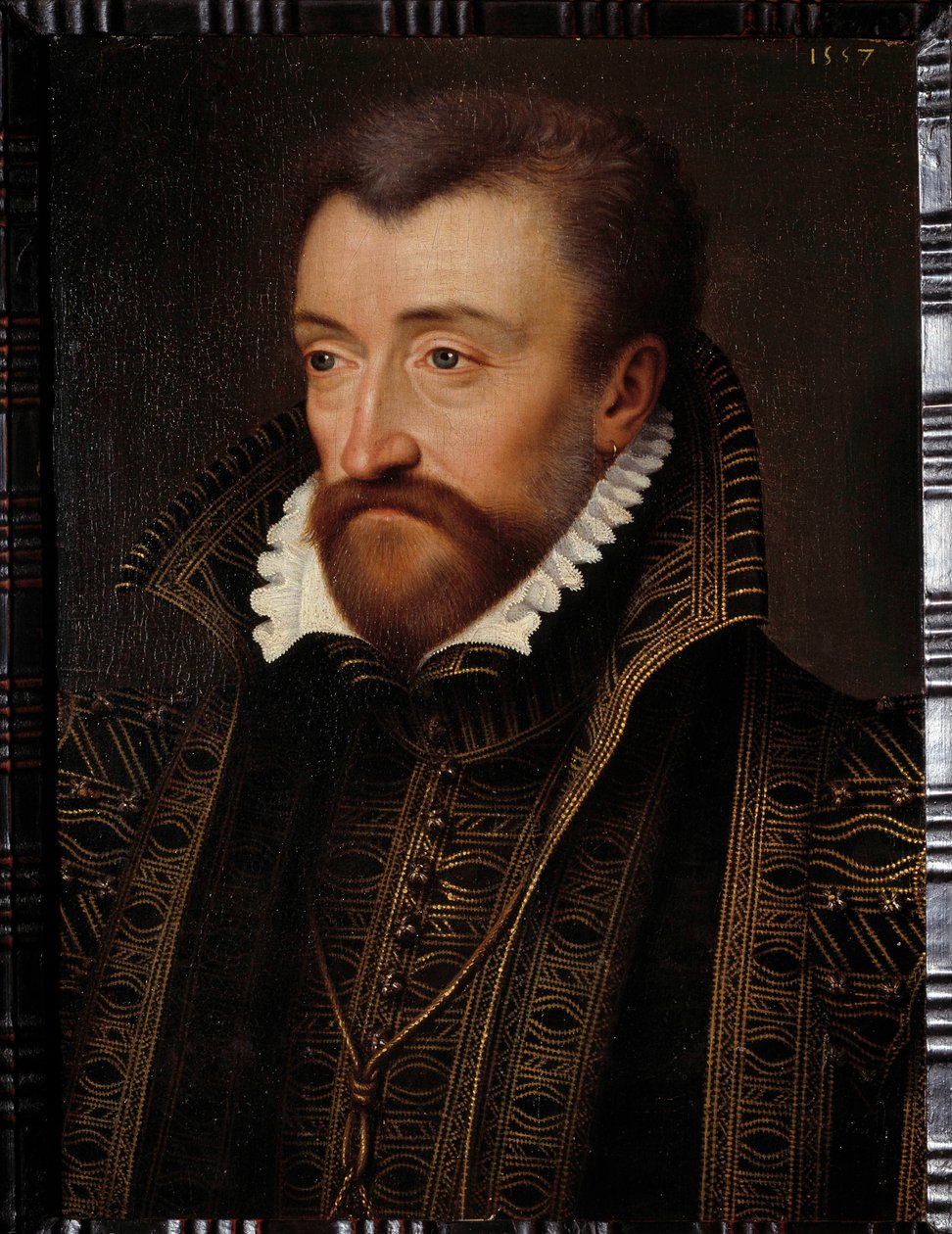 Retrato de Antoine de Borbón, Duque de Vendôme (1518-1562), padre del Rey Enrique IV. Pintura de la escuela de François Clouet (1515-1572) 1560 Dim. 0,31x0,23 m Pau, museo del castillo de Francois (school of) Clouet