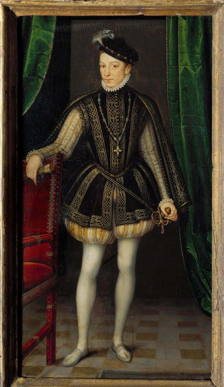 Retrato de cuerpo entero de Carlos IX (1550 - 1574) de Francois (workshop of) Clouet