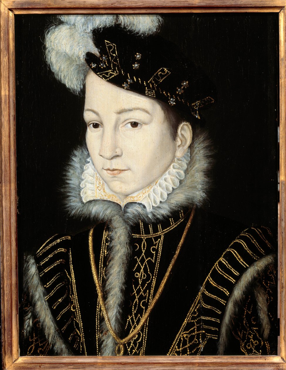Retrato de Carlos IX, Rey de Francia (1550-1574) de Francois (workshop of) Clouet