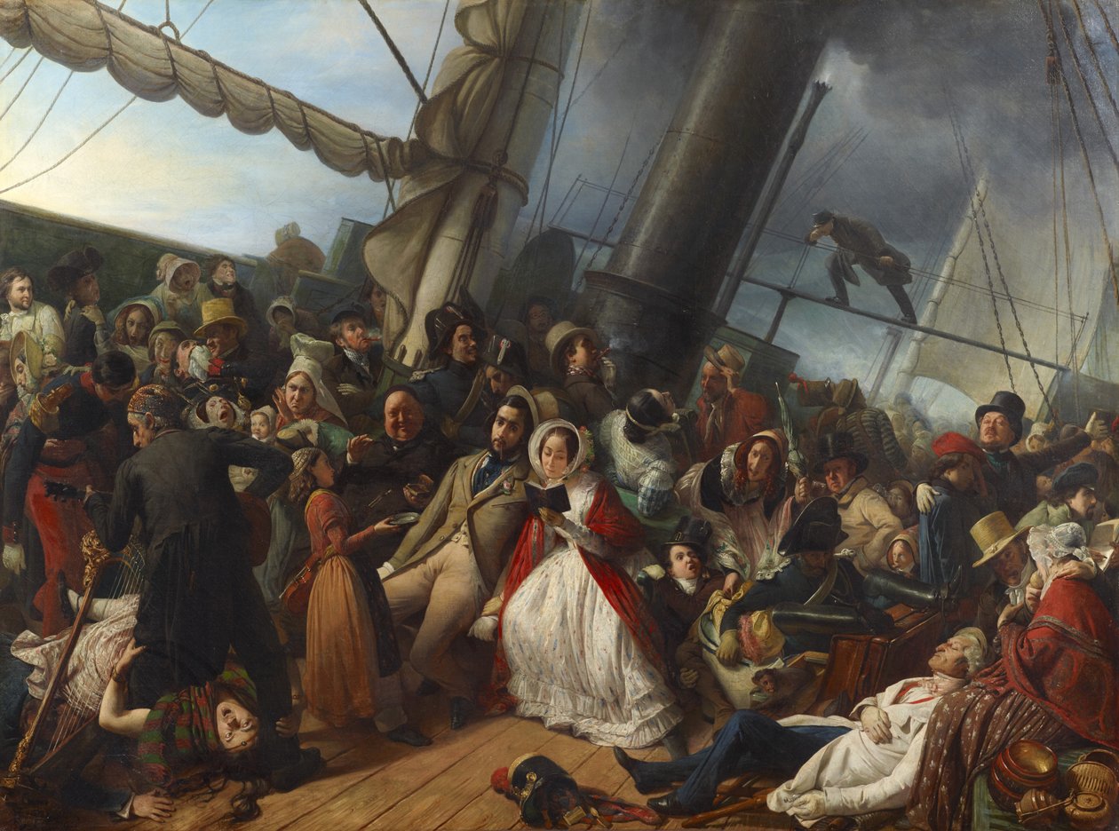 Mareo en una corbeta inglesa de François Auguste Biard