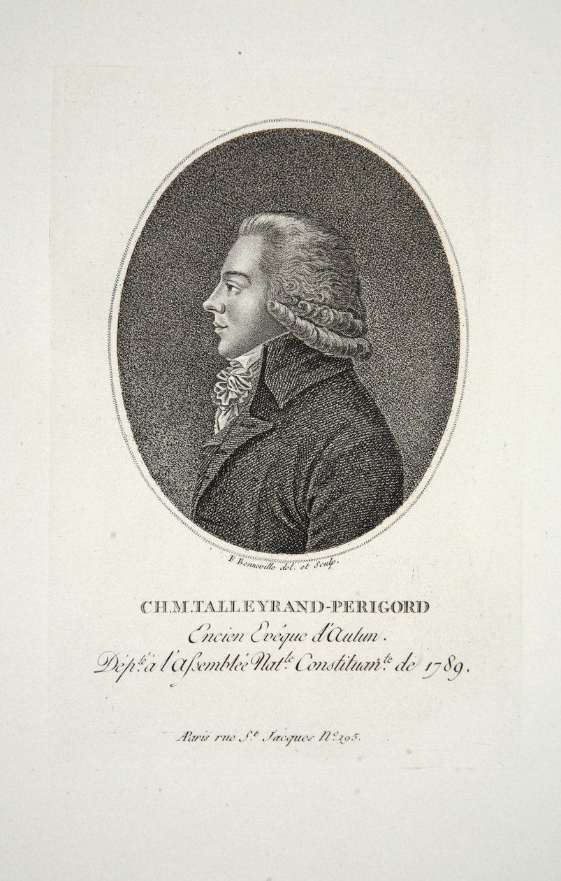 M. Talleyrand-Perigord, Antiguo Obispo de Autun, pub. 1791 de Francois Bonneville