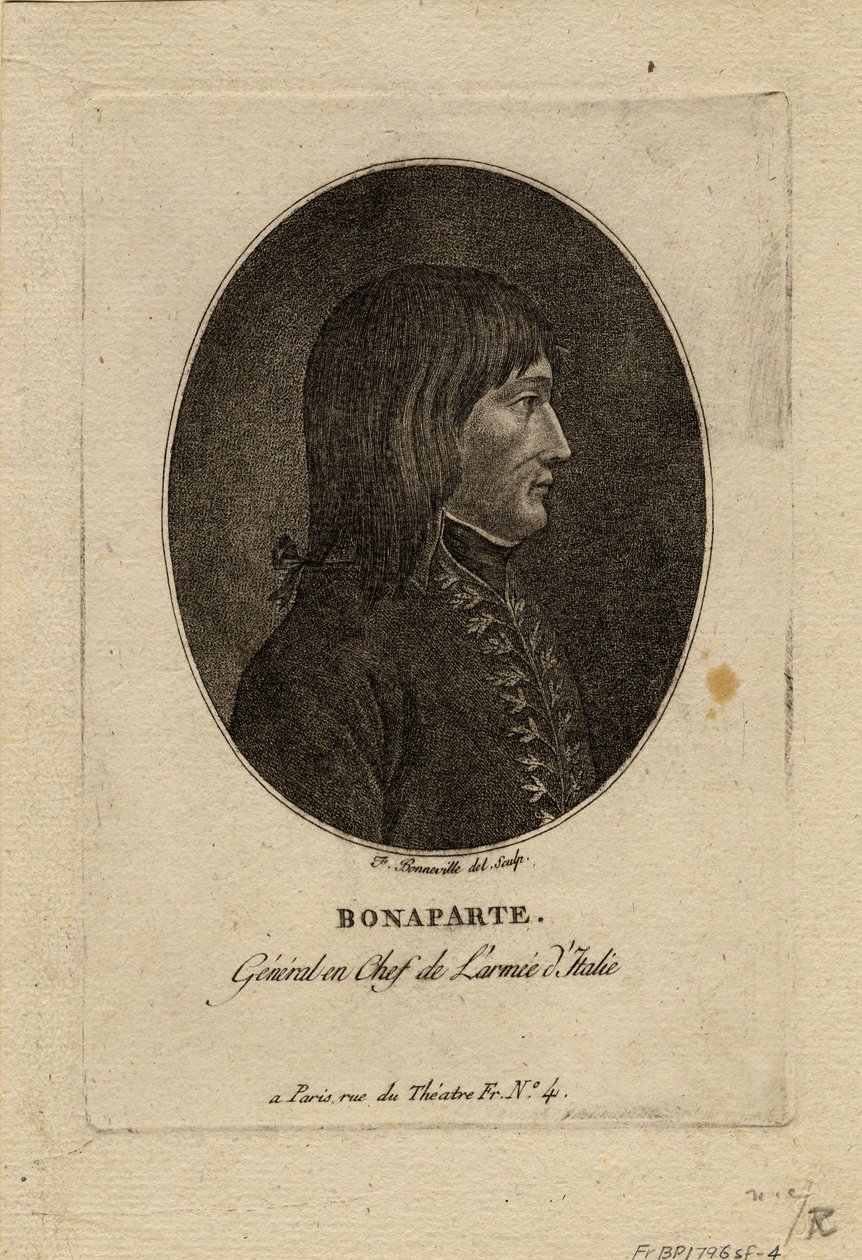 Napoleón como comandante del Ejército de Italia, c. 1798 de Francois Bonneville