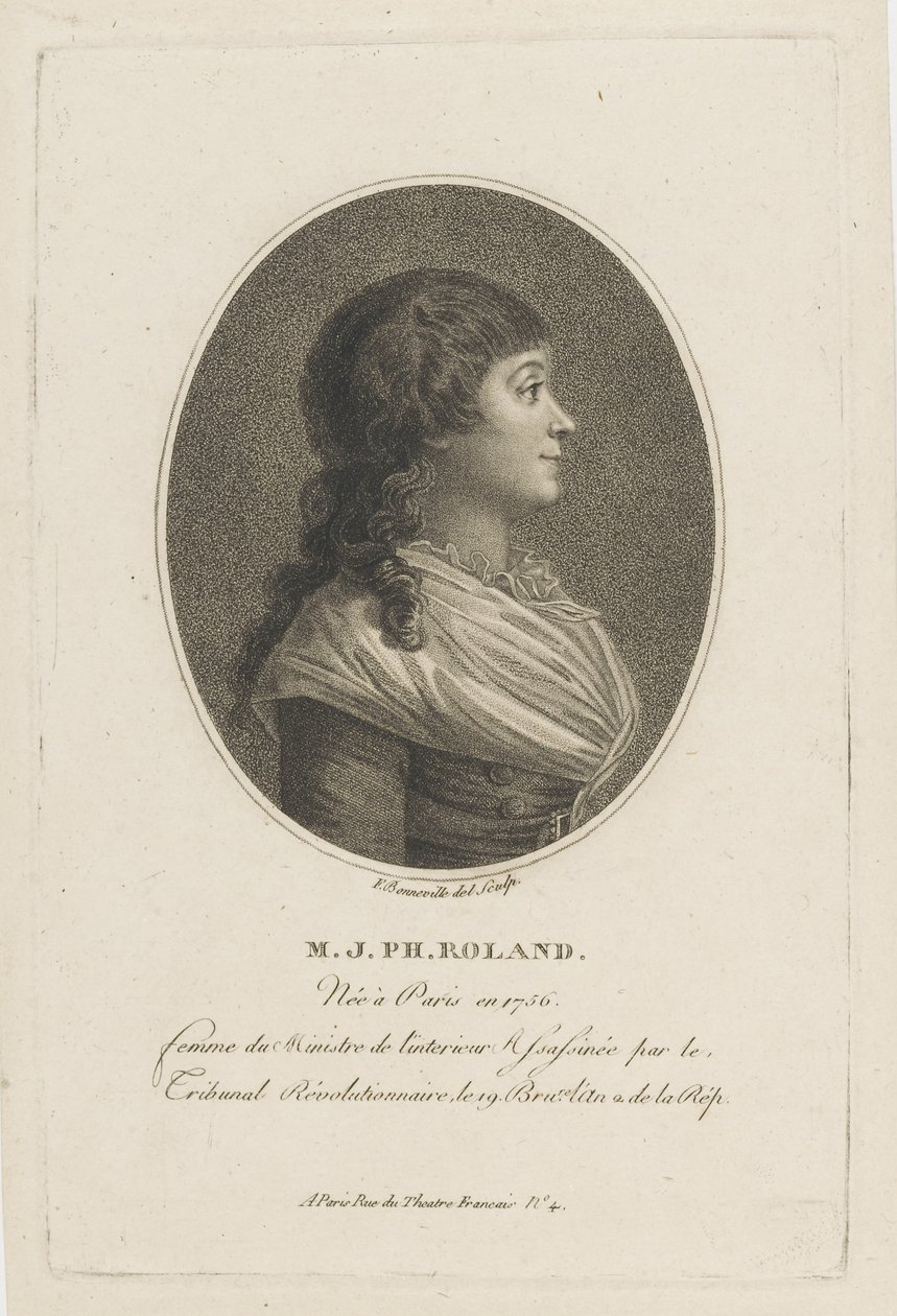 Retrato de Madame Roland de Francois Bonneville