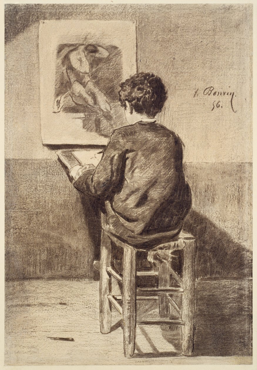 Niño dibujando de François Bonvin