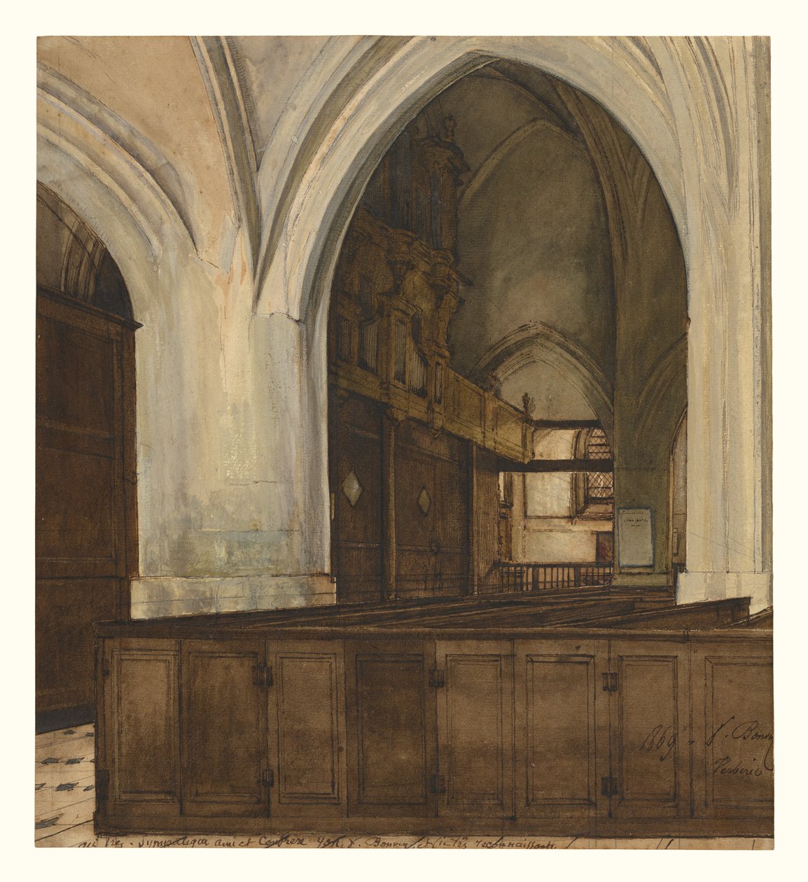 Interior de la abadía de Aramont de François Bonvin
