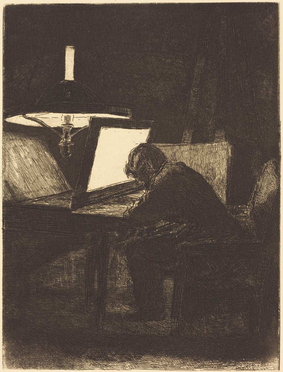 Printmaker (El grabador) de François Bonvin