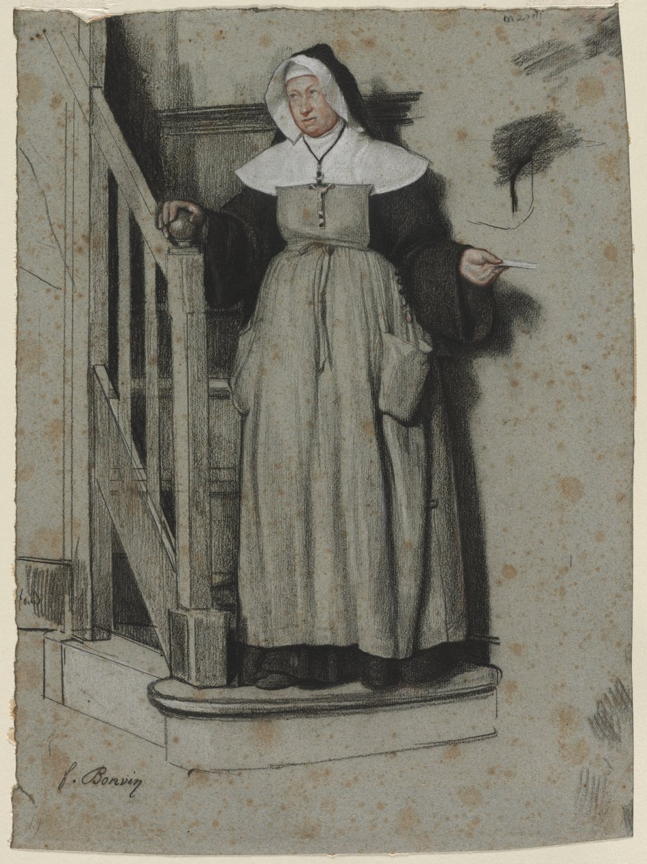The Letter of Admission, Interior of a Convent de François Bonvin